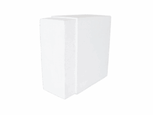 Rectangular white polystyrene mould used as formwork for cable penetrations, part of the HTS MCT sealing system.