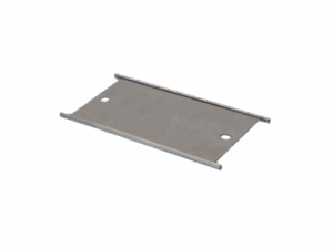 Standard steel stayplate used in rectangular cable sealing systems to ensure pull-out resistance and structural stability.